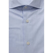 Bagutta Light Blue Cotton Men Shirt with French Collar