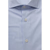 Bagutta Light Blue Cotton Men Shirt with French Collar