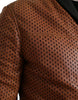 Dolce & Gabbana Elegant Leather Perforated Bomber Jacket