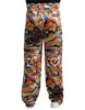 Dolce & Gabbana Elegant Satin Track Pants in Multicolor Marble
