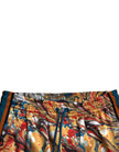 Dolce & Gabbana Elegant Satin Track Pants in Multicolor Marble