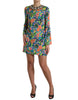 Dolce & Gabbana Multicolor Geometric Silk Mini Dress