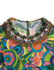 Dolce & Gabbana Multicolor Geometric Silk Mini Dress