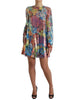 Dolce & Gabbana Elegant Floral Sequined Mini Dress