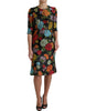 Dolce & Gabbana Elegant Floral Embroidered Pencil Dress