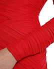 Dolce & Gabbana Radiant Red Stretch Satin Midi Dress