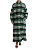 Dolce & Gabbana Elegant Green Plaid Long Coat