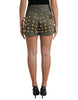 Dolce & Gabbana Emerald High Waist Embellished Shorts