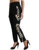 Dolce & Gabbana Elegant High Waist Floral Tapered Pants