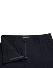 Dolce & Gabbana Elegant Mid Waist Tapered Pants in Blue