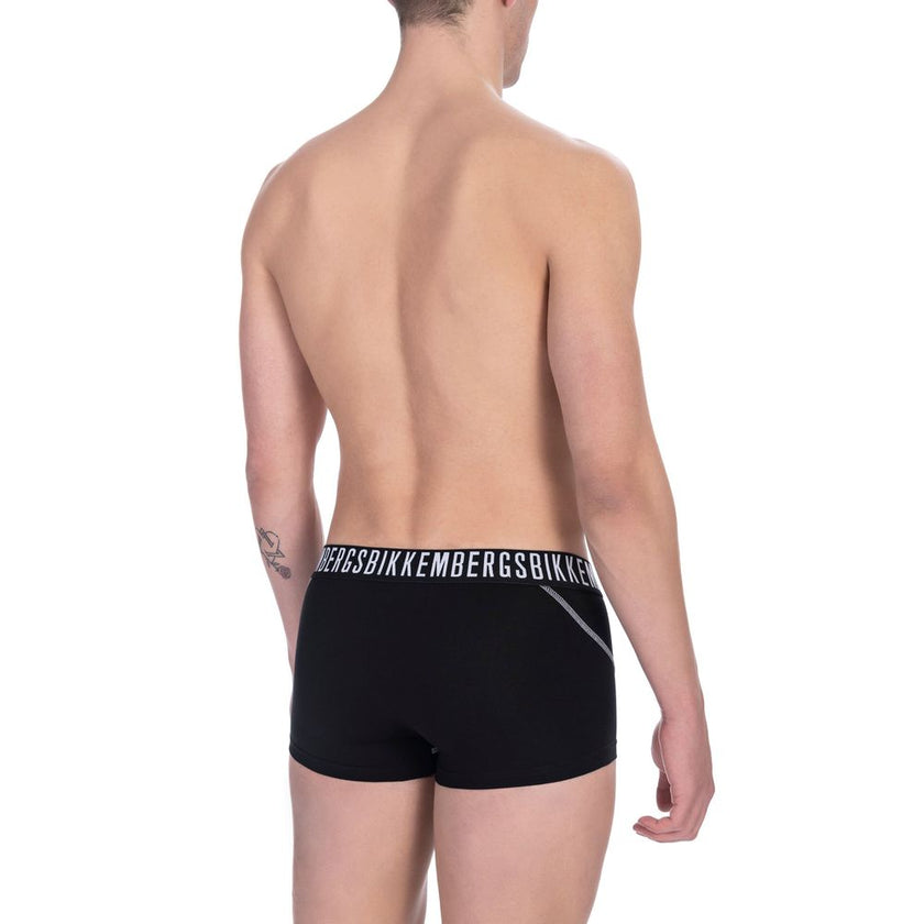 Bikkembergs Black Cotton Men Underwear Trunk Twin Pack