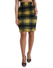 Dolce & Gabbana High Waist Check Print Silk-Lined Mini Skirt
