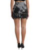 Dolce & Gabbana Chic High Waist Mini Denim Skirt with Lace Trim