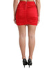 Dolce & Gabbana Elegant Pleated Mini Skirt in Vibrant Red