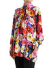 Dolce & Gabbana Floral Silk Blouse with Front Tie Fastening