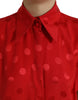 Dolce & Gabbana Elegant Polka Dot Sleeveless Silk Blouse