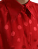 Dolce & Gabbana Elegant Polka Dot Sleeveless Silk Blouse