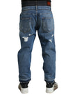 Dolce & Gabbana Chic Skinny Tattered Denim Jeans
