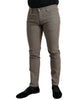 Dolce & Gabbana Elegant Brown Cotton Stretch Skinny Pants