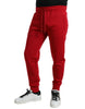 Dolce & Gabbana Sizzling Red Cotton Blend Jogger Pants