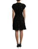 Dolce & Gabbana Elegant Black Floral Lace A-Line Mini Dress