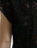 Dolce & Gabbana Elegant Black Floral Lace A-Line Mini Dress