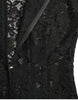 Dolce & Gabbana Elegant Black Floral Lace A-Line Mini Dress
