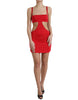 Dolce & Gabbana Exquisite Red Cut Out Bodycon Mini Dress