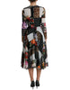Dolce & Gabbana Elegant Patchwork Silk Midi A-Line Dress