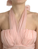 Dolce & Gabbana Elegant Silk Chiffon Halter Midi Dress