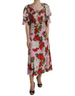 Dolce & Gabbana Elegant Crystal-Embellished Silk Dress