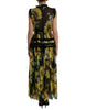 Dolce & Gabbana Elegant Sunflower Silk Maxi Dress