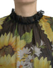 Dolce & Gabbana Elegant Sunflower Silk Maxi Dress