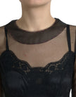 Dolce & Gabbana Floral Embroidery Tulle Long Evening Dress