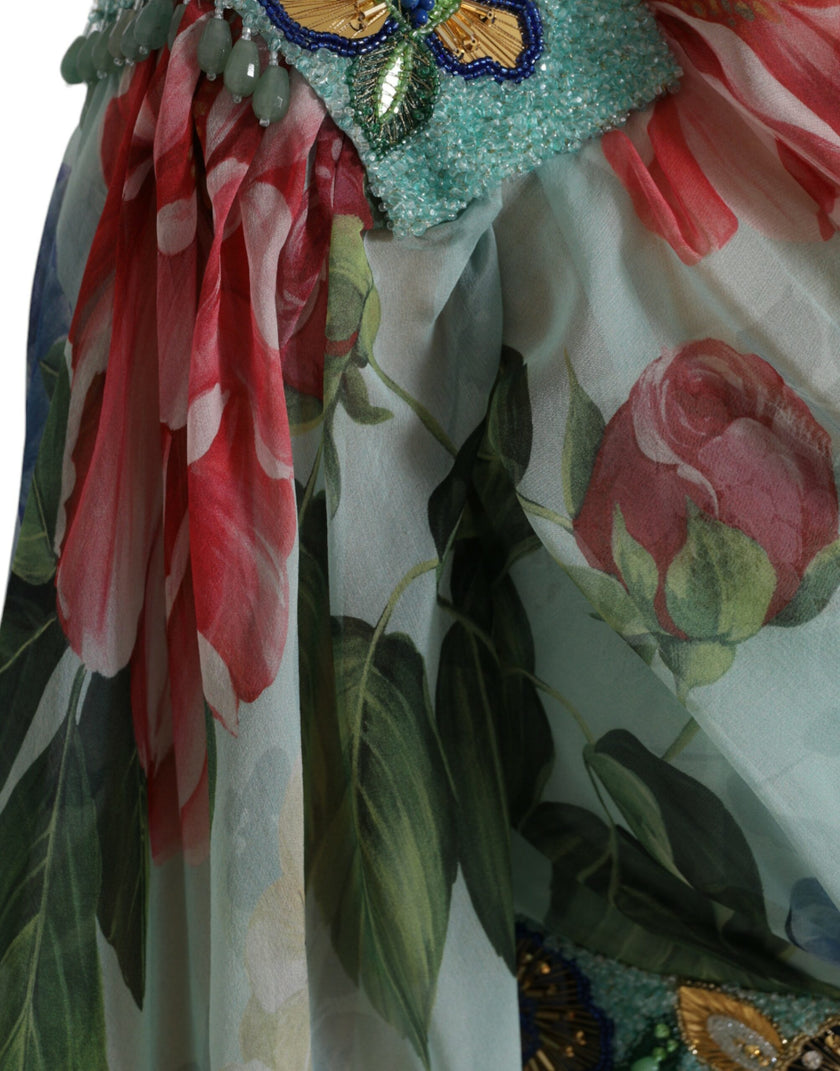 Dolce & Gabbana Elegant Floral Silk Long Dress