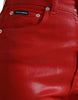 Dolce & Gabbana Elegant High-Waist Stretch Denim in Red
