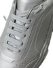 Dolce & Gabbana Elegant Silver Calfskin Leather Sneakers