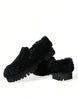 Dolce & Gabbana Elegant Black Fur Slip On Loafers for Men