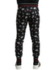 Dolce & Gabbana Elegant Silk Jogging Trousers with Ring Print