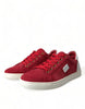 Dolce & Gabbana Elegant Red & White Low Top Sneakers