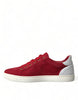 Dolce & Gabbana Elegant Red & White Low Top Sneakers