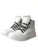 Dolce & Gabbana Elegant White Leather Ankle Boots