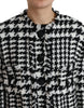Dolce & Gabbana Elegant Houndstooth Long Trench Coat