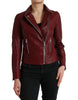 Dolce & Gabbana Bordeaux Biker Leather Jacket