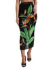 Dolce & Gabbana Floral High Waist Silk Midi Skirt