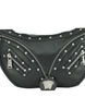 Versace Elegant Black Leather Hobo Shoulder Bag