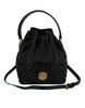 Versace Elegant Black Leather Medusa Bucket Shoulder Bag