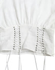 Dolce & Gabbana Elegant White Lace-Up Corset Cropped Top