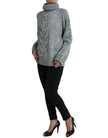 Dolce & Gabbana Elegant Gray Cashmere Blend Turtleneck Pullover