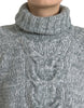 Dolce & Gabbana Elegant Gray Cashmere Blend Turtleneck Pullover